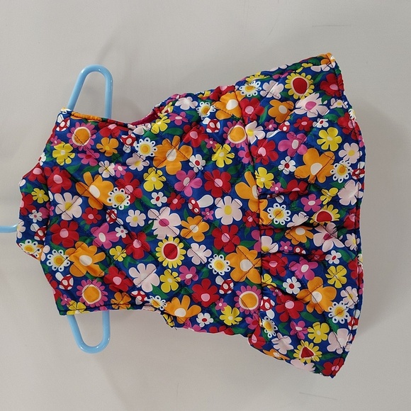 Baby Essentials Button Up Quilted Puffy Vest Multicolor Floral Print Multiples - Picture 7 of 7